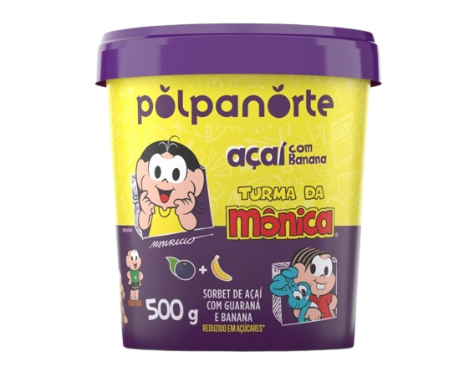 Açai Turma Da Monica Polpanorte Pote 500 Gramas - Banana