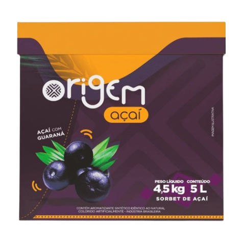 Açai Origem Polpanorte Caixa 4,5 Kg - 5 Litros - Natural