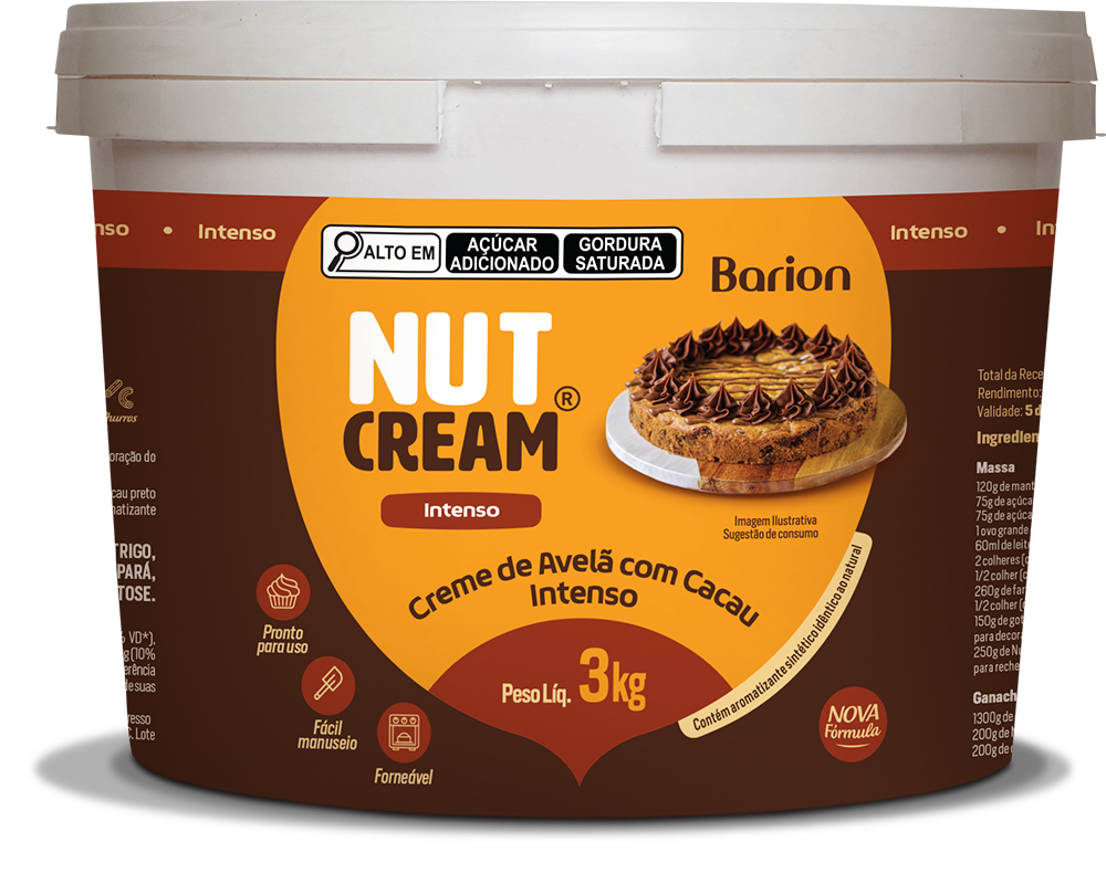CREME DE AVELA NUTCREAM BALDE BARION 3KG - INTENSO