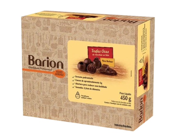 CASCA DE TRUFA BARION 450G - AO LEITE CX4