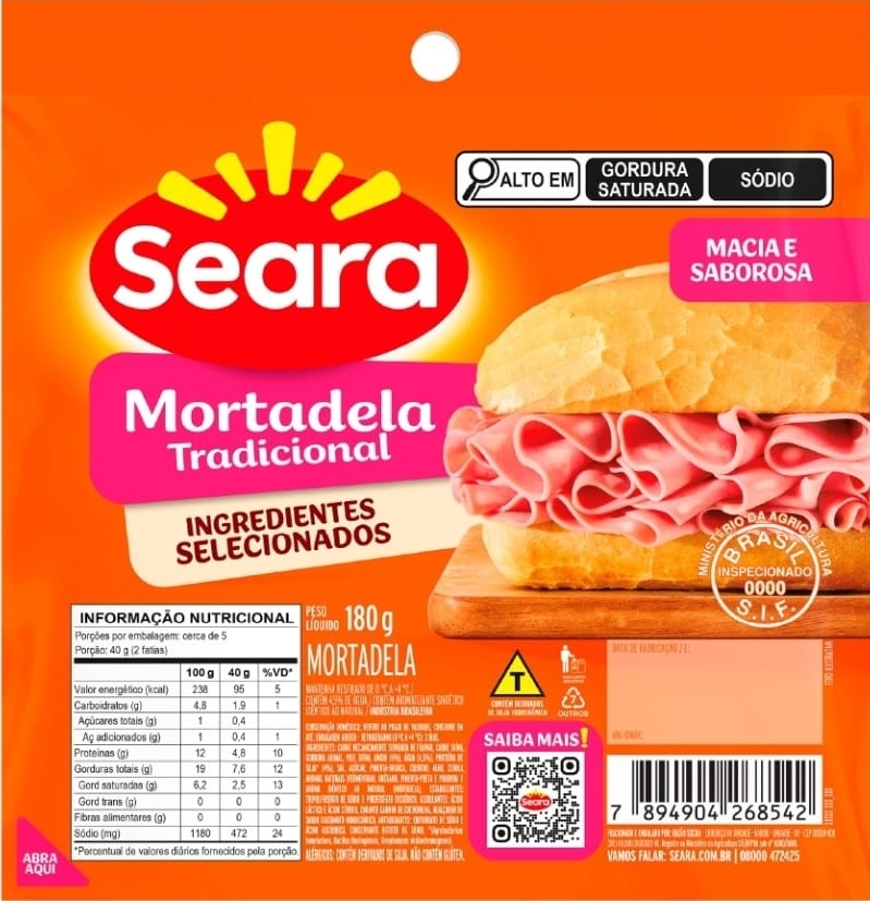 MORTADELA FATIADA SEARA 180G - TRAD CX22