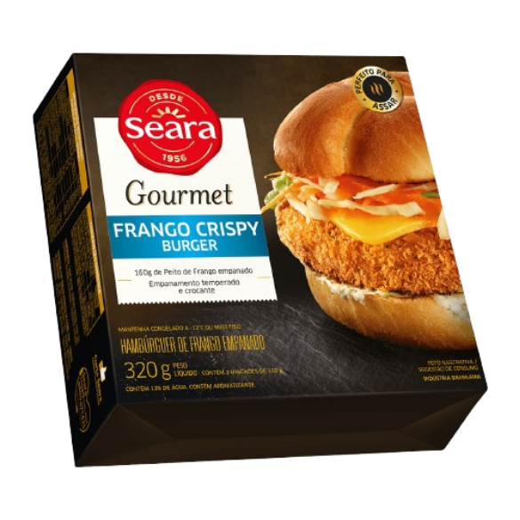 HAMBURGUER FRANGO CRISPY SEARA 320G - GOURMET CX12