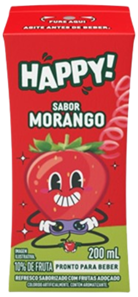 BEB SUCO HAPPY ALIANCA TP 200ML - MORANGO CX24