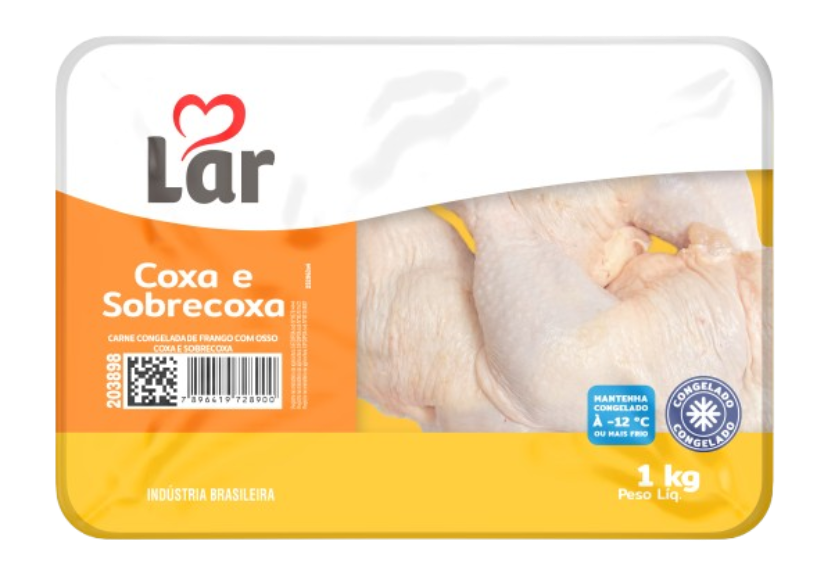 FRANGO COXA SOB. BANDEJA LAR 1KG - CX12KG